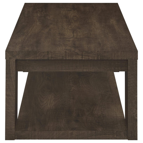 Pavone 3-Piece Coffee and End Table Set with Open Shelves Dark Rustic Mango view 12