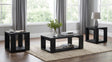 Pavone 3-Piece Transitional Coffee and End Table Set with Shelves Black from Ella Furniture