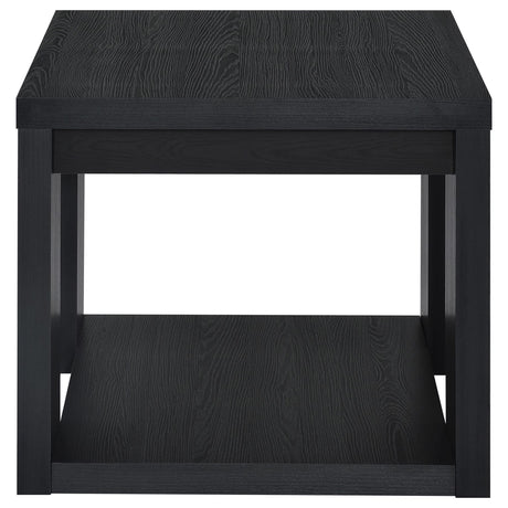 Pavone 3-Piece Transitional Coffee and End Table Set with Shelves Black view 7