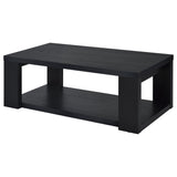 Pavone 3-Piece Transitional Coffee and End Table Set with Shelves Black view 10