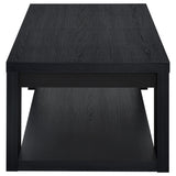 Pavone 3-Piece Transitional Coffee and End Table Set with Shelves Black view 12