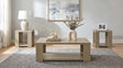 Pavone 3-Piece Transitional Coffee and End Table Set with Shelves Latte from Ella Furniture