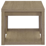 Pavone 3-Piece Transitional Coffee and End Table Set with Shelves Latte view 6