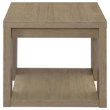 Pavone 3-Piece Transitional Coffee and End Table Set with Shelves Latte view 7