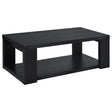 Pavone Transitional Rectangular Coffee Table with Open Lower Shelf Black from Ella Furniture