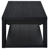 Pavone Transitional Rectangular Coffee Table with Open Lower Shelf Black view 5