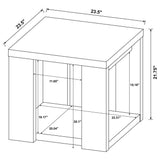 Pavone Transitional Square End Table with Lower Shelf Dark Rustic Mango view 8