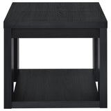 Pavone Transitional Square Storage End Table with Open Lower Shelf Black view 5