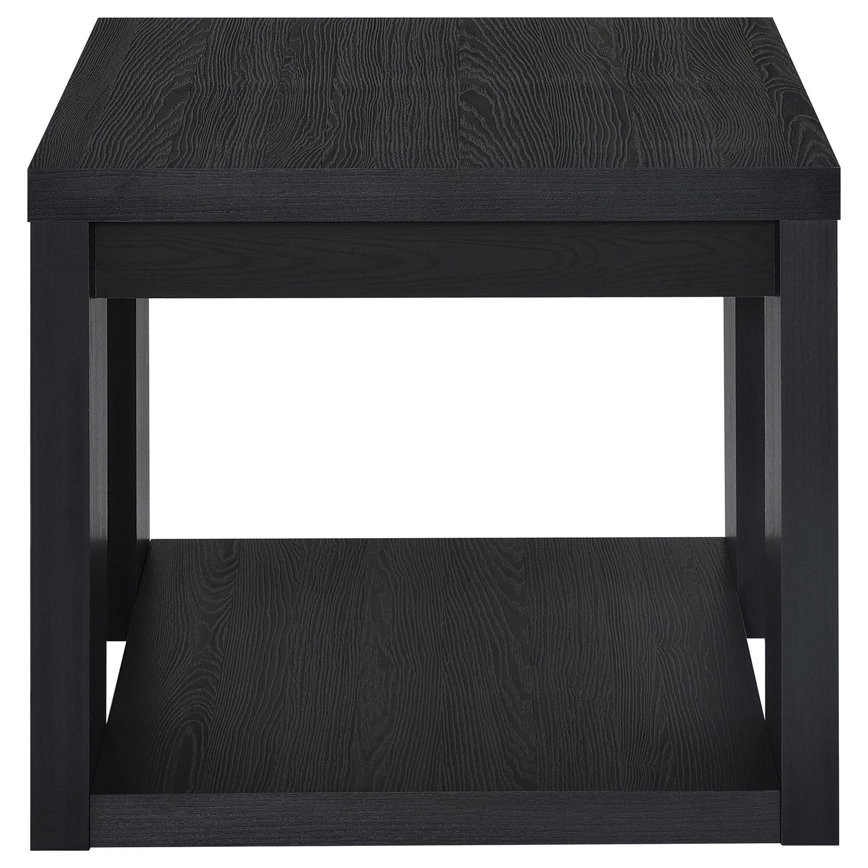 Pavone Transitional Square Storage End Table with Open Lower Shelf Black view 5