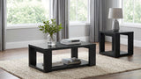 Pavone Transitional Square Storage End Table with Open Lower Shelf Black view 9