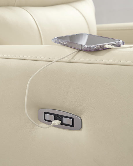 Pennacle Pier Canvas Leather Power Recliner view 4