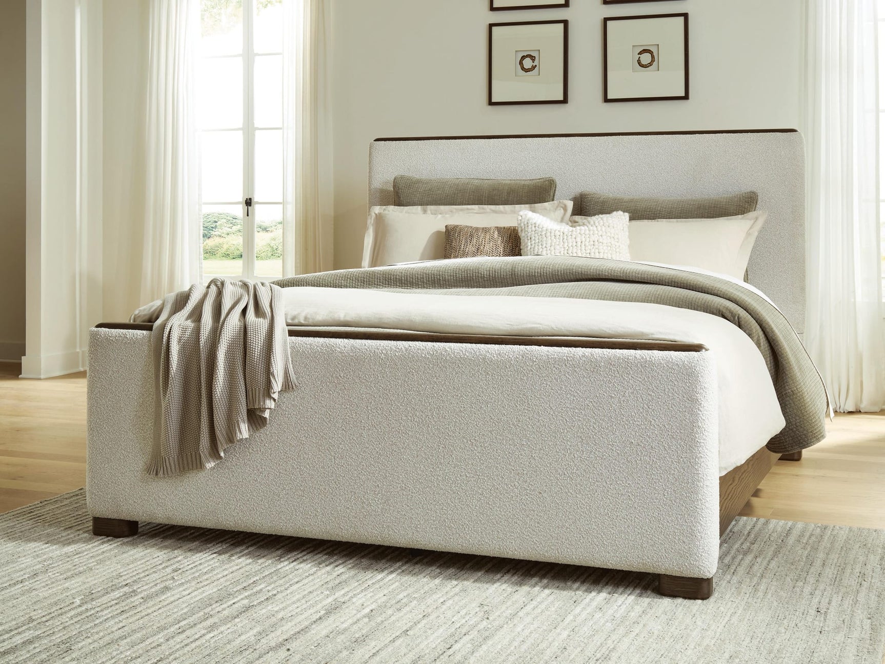 Radkin Burnished Brown King Upholstered Panel Bed view 2