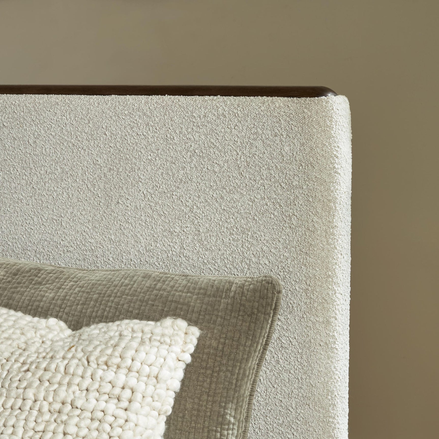 Radkin Burnished Brown King Upholstered Panel Bed detail view