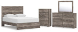 Ralinksi Gray Panel Bedroom Set Queen 4: Bed, Dresser, Mirror, Chest from Ella Furniture