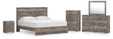Ralinksi Gray Panel Bedroom Set King 5: Bed, Dresser, Mirror, Chest, NightStand from Ella Furniture