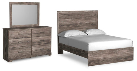 Ralinksi Gray Panel Bedroom Set Full 3: Bed, Dresser, Mirror from Ella Furniture