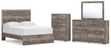 Ralinksi Gray Panel Bedroom Set Full 4: Bed, Dresser, Mirror, Chest from Ella Furniture