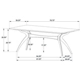 Randolph 79-inch Smart Top Rectangular Dining Table Sheesham and Brown view 8