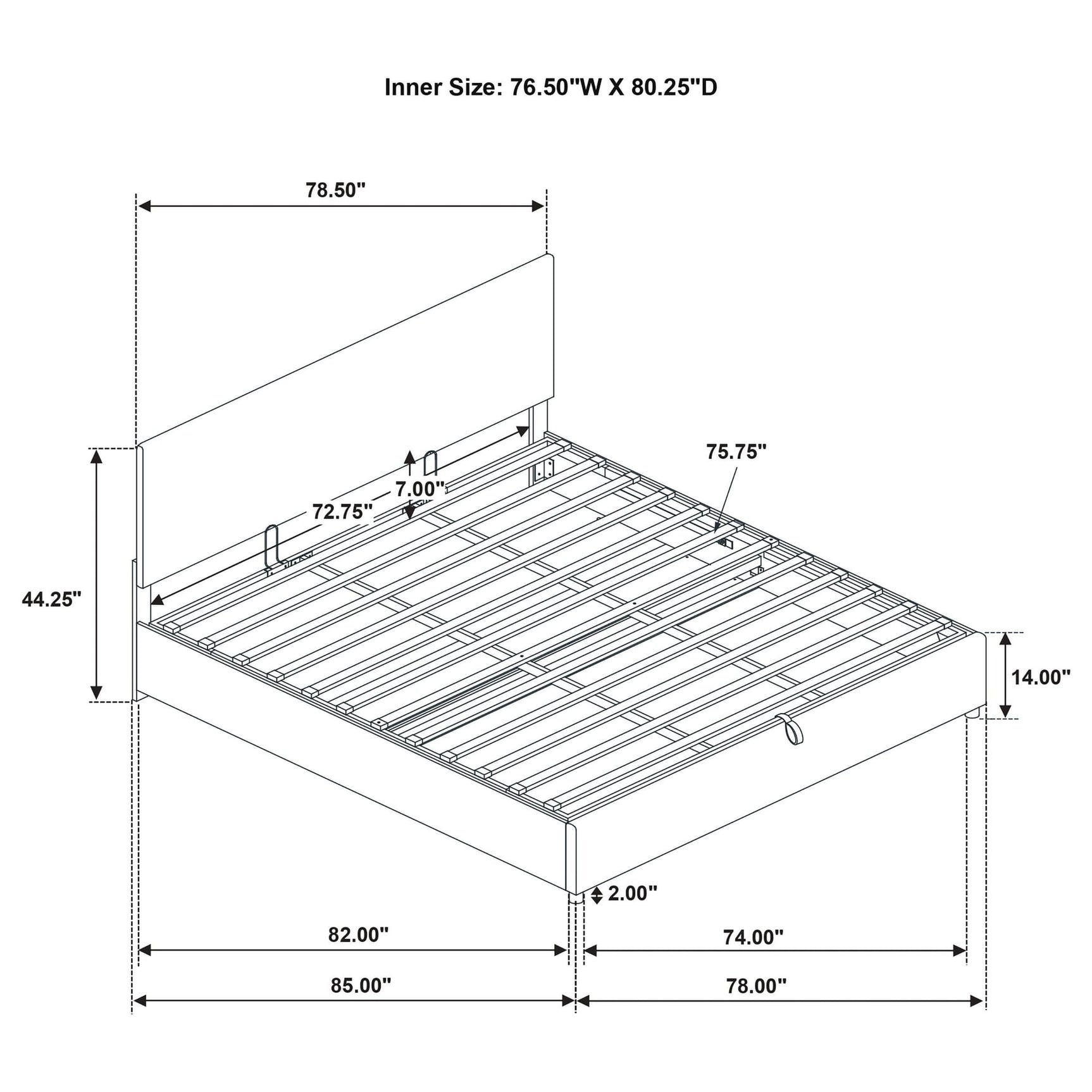 Reeves Upholstered Eastern King Lift-Top Storage Platform Bed Beige view 9