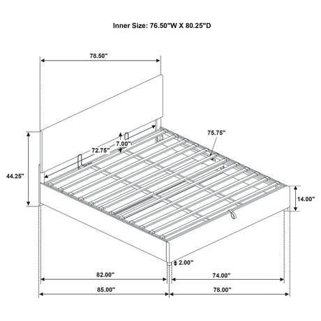 Reeves Upholstered Eastern King Lift-Top Storage Platform Bed Beige view 9