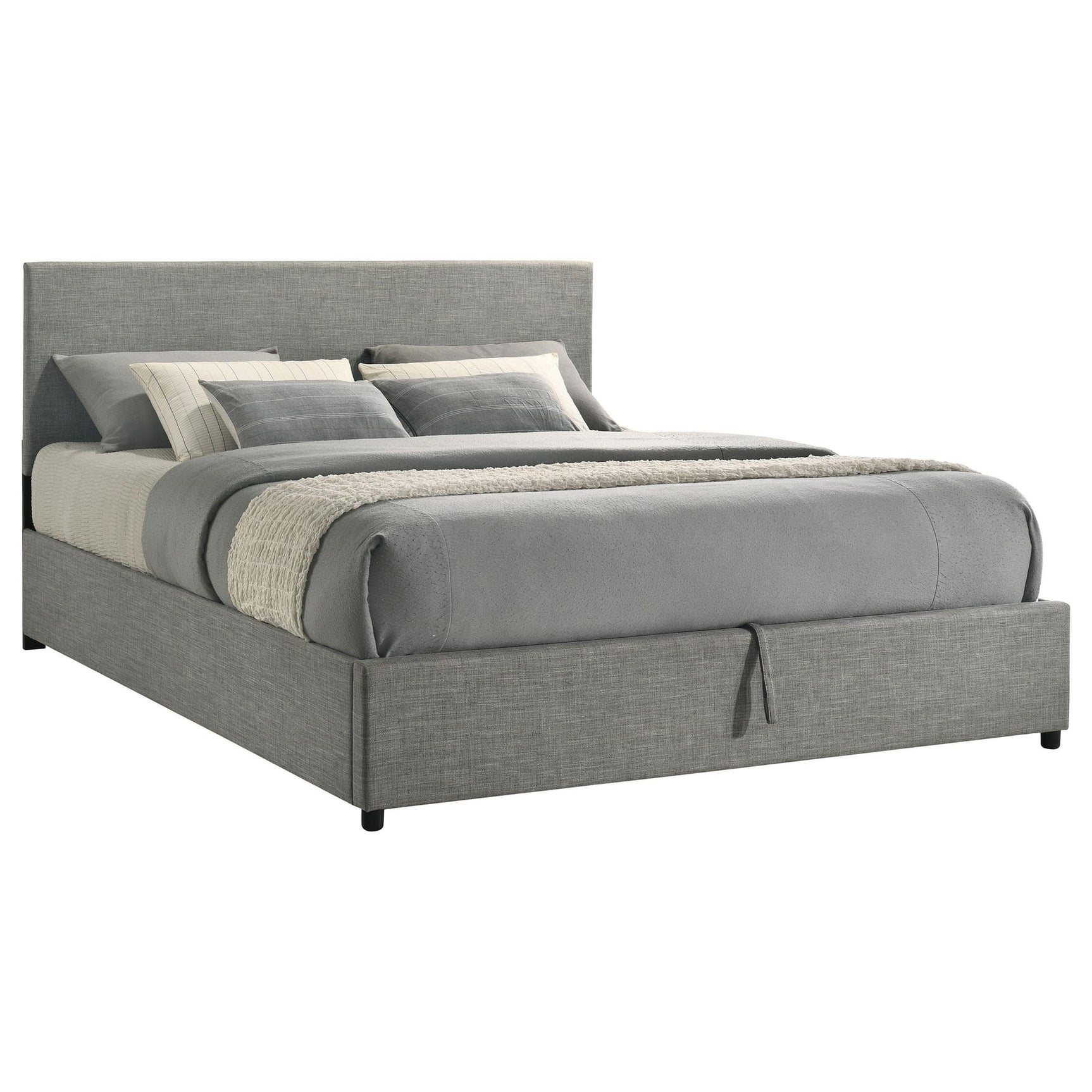 Reeves Upholstered Eastern King Lift-Top Storage Platform Bed Grey view 5