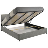 Reeves Upholstered Eastern King Lift-Top Storage Platform Bed Grey view 6
