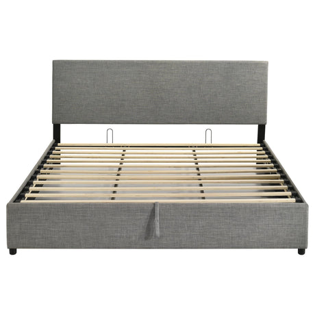 Reeves Upholstered Eastern King Lift-Top Storage Platform Bed Grey view 7