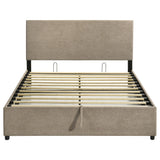 Reeves Upholstered Eastern King Lift-Top Storage Platform Bed Tan view 7