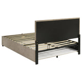 Reeves Upholstered Eastern King Lift-Top Storage Platform Bed Tan view 8