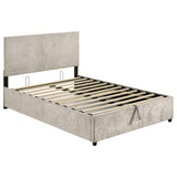 Reeves Upholstered Full Lift-Top Storage Platform Bed Beige view 4