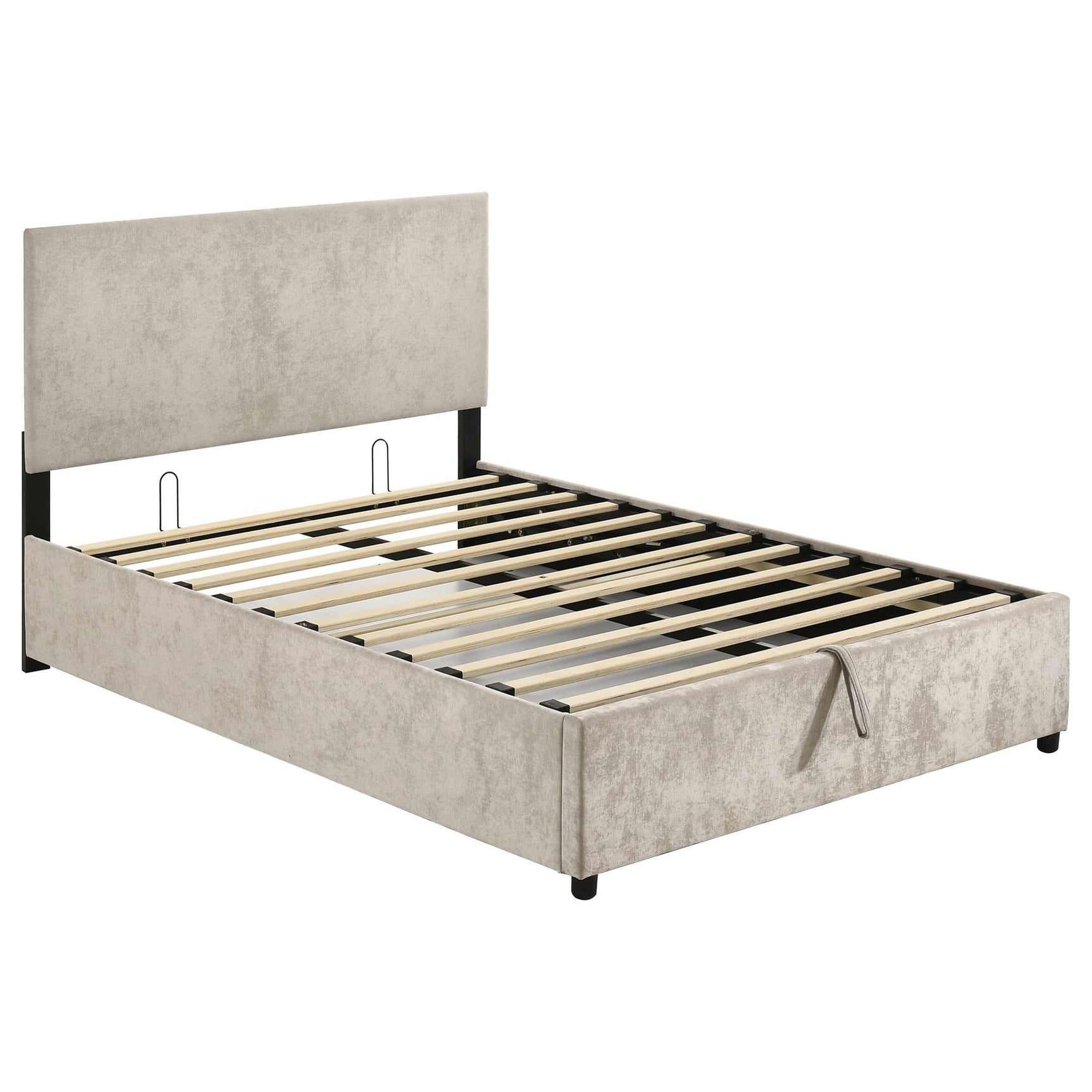 Reeves Upholstered Full Lift-Top Storage Platform Bed Beige view 4