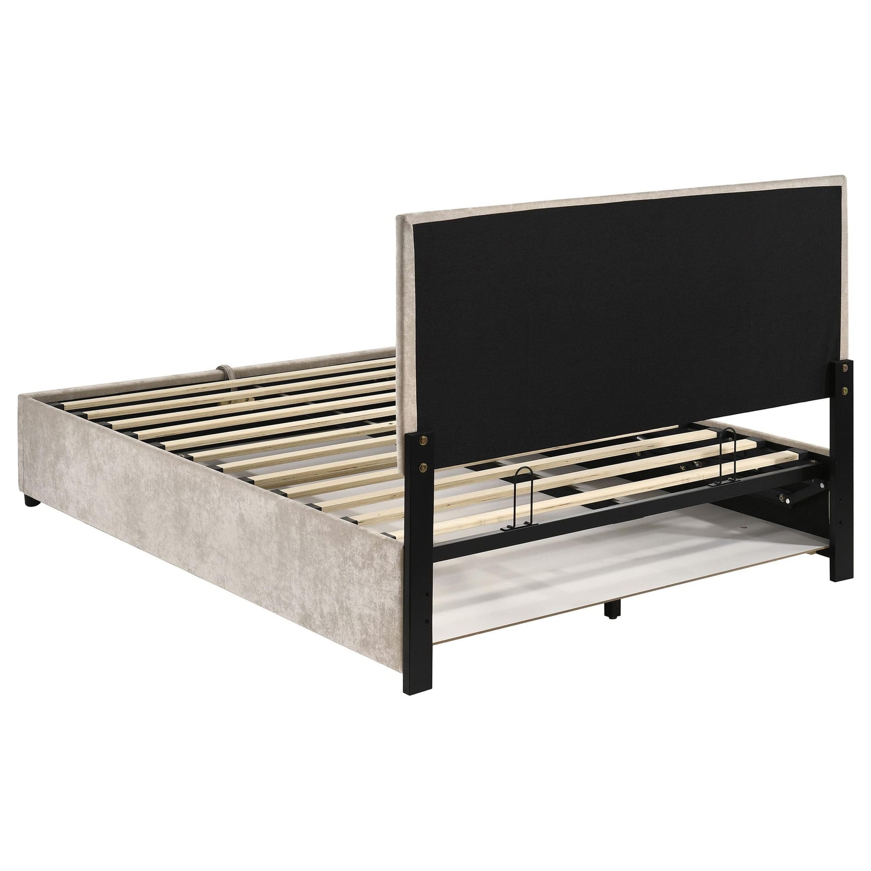 Reeves Upholstered Full Lift-Top Storage Platform Bed Beige view 8