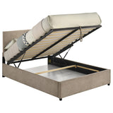 Reeves Upholstered Full Lift-Top Storage Platform Bed Tan view 4