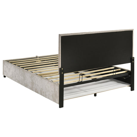 Reeves Upholstered Queen Lift-Top Storage Platform Bed Beige view 8