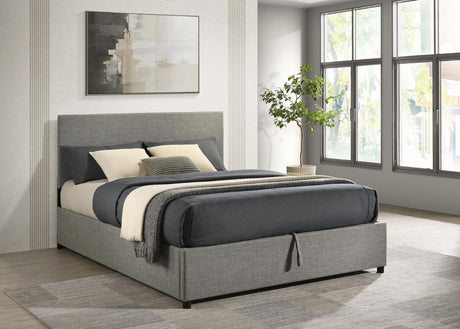 Reeves Upholstered Queen Lift-Top Storage Platform Bed Grey view 2