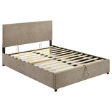 Reeves Upholstered Queen Lift-Top Storage Platform Bed Tan view 4