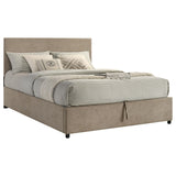 Reeves Upholstered Queen Lift-Top Storage Platform Bed Tan view 5