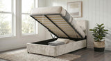 Reeves Upholstered Twin Lift-Top Storage Platform Bed Beige view 3