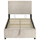 Reeves Upholstered Twin Lift-Top Storage Platform Bed Beige view 7