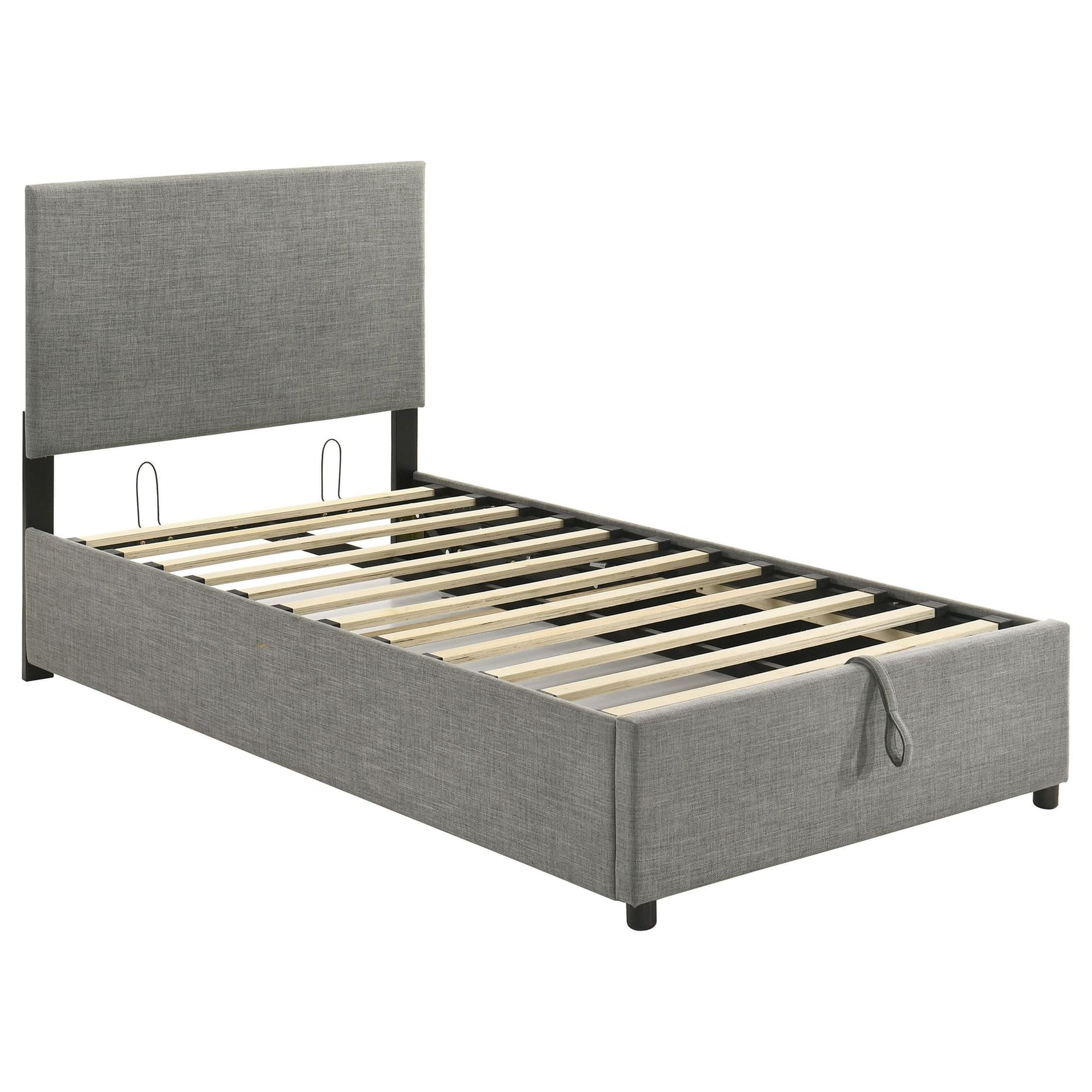 Reeves Upholstered Twin Lift-Top Storage Platform Bed Grey view 4