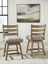 Ridgester Light Brown Next-Gen Nuvella™ Counter Height Swivel Barstool from Ella Furniture