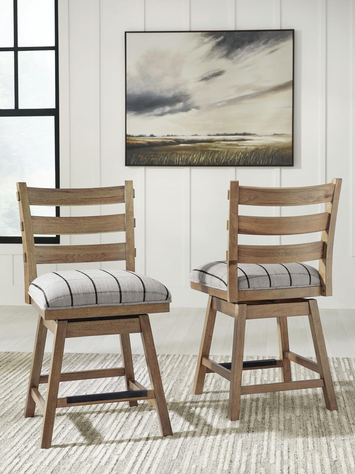 Ridgester Light Brown Next-Gen Nuvella™ Counter Height Swivel Barstool from Ella Furniture