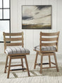 Ridgester Light Brown Next-Gen Nuvella™ Counter Height Swivel Barstool from Ella Furniture