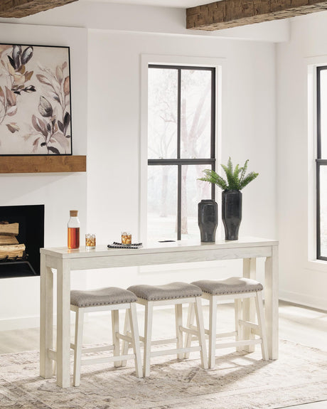 Robbinsdale Antique White Counter Height Dining Table and 3 Barstools Set from Ella Furniture
