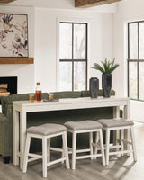 Robbinsdale Antique White Counter Height Dining Table and 3 Barstools Set view 3