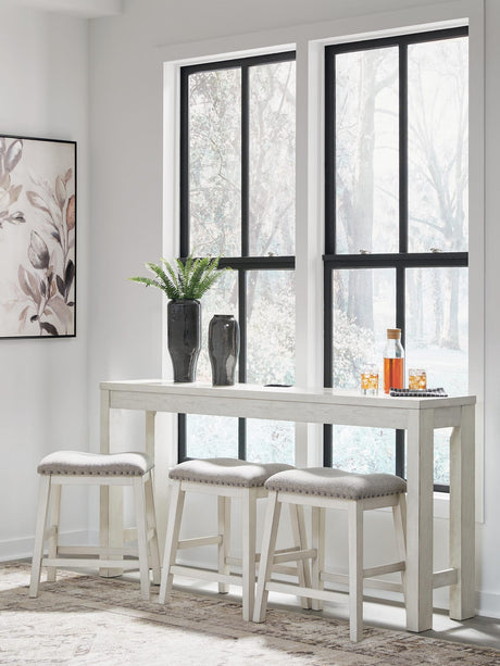 Robbinsdale Antique White Counter Height Dining Table and 3 Barstools Set view 5