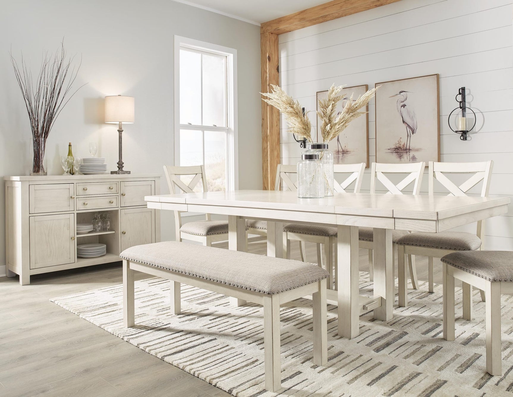 Robbinsdale Antique White Dining Set 2 from Ella Furniture