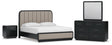 Rowanbeck Gray/Black Upholstered Panel Bedroom Set view 2