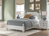 Rowlenstown Antique White Poster Bedroom Set Queen 3: Bed, Dresser, Mirror from Ella Furniture