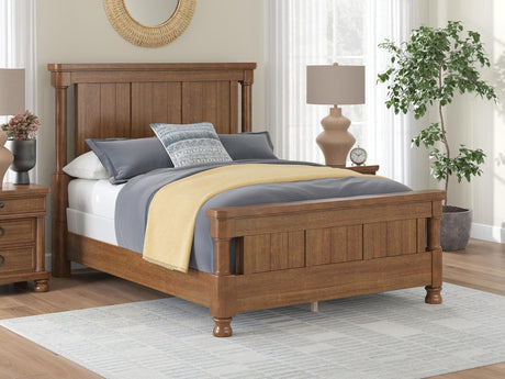 Rowlenstown Brown Poster Bedroom Set Queen 3: Bed, Dresser, Mirror from Ella Furniture